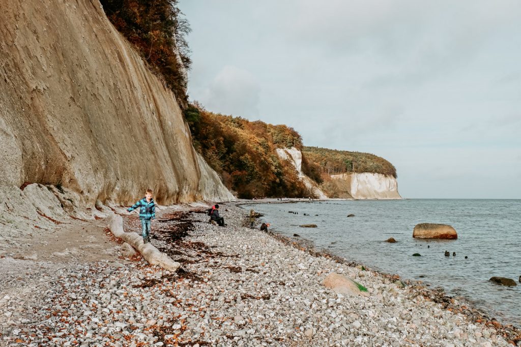 Kreidefelsen auf Rügen vom Strand aus gesehen